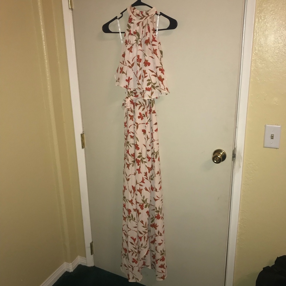 Lovers + Friends Floral Maxi Dress - White and Red